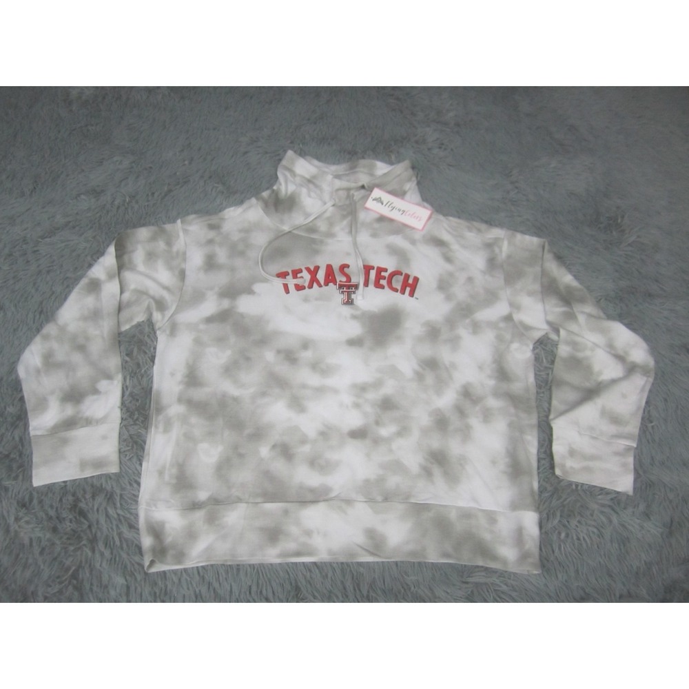 Texas Tech Shirt Womens Large Gray Tie Dye Maddie Mock Neck NWT Red Raiders